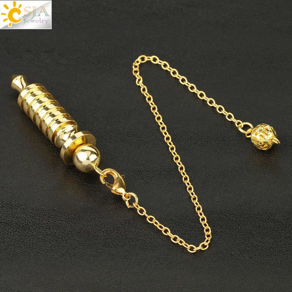 Retro Electroplated Copper Geometric Spiral Pendulum Pendant Necklace Detachable Metal Ornament For Women And Men