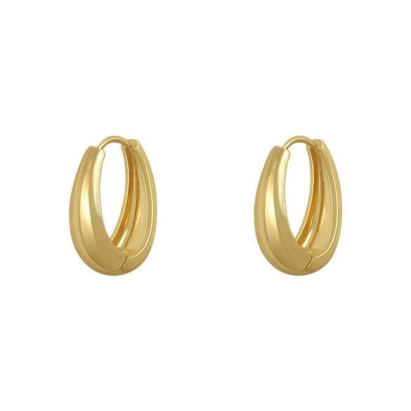 Retro Elegant Drop Shape Metal Earrings For Women With Electroplating Treatment
