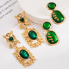 Retro Elegant Exaggerated Flower Earrings With S925 Silver Needle Alloy Resin Material And Diamond Design