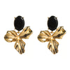 Retro Elegant Exaggerated Flower Earrings With S925 Silver Needle Alloy Resin Material And Diamond Design