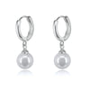 Retro Elegant Shell Bead And Pearl Drop Earrings With Silver Needle And Copper U Shape Geometric Electroplated Design For Women