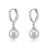 Retro Elegant Shell Bead And Pearl Drop Earrings With Silver Needle And Copper U Shape Geometric Electroplated Design For Women