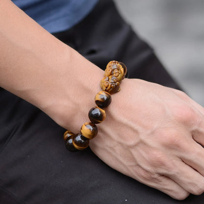 Retro Ethnic Style Ball Tiger Eye Polishing Bracelets