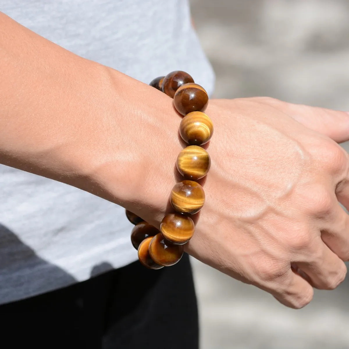 Retro Ethnic Style Ball Tiger Eye Polishing Bracelets