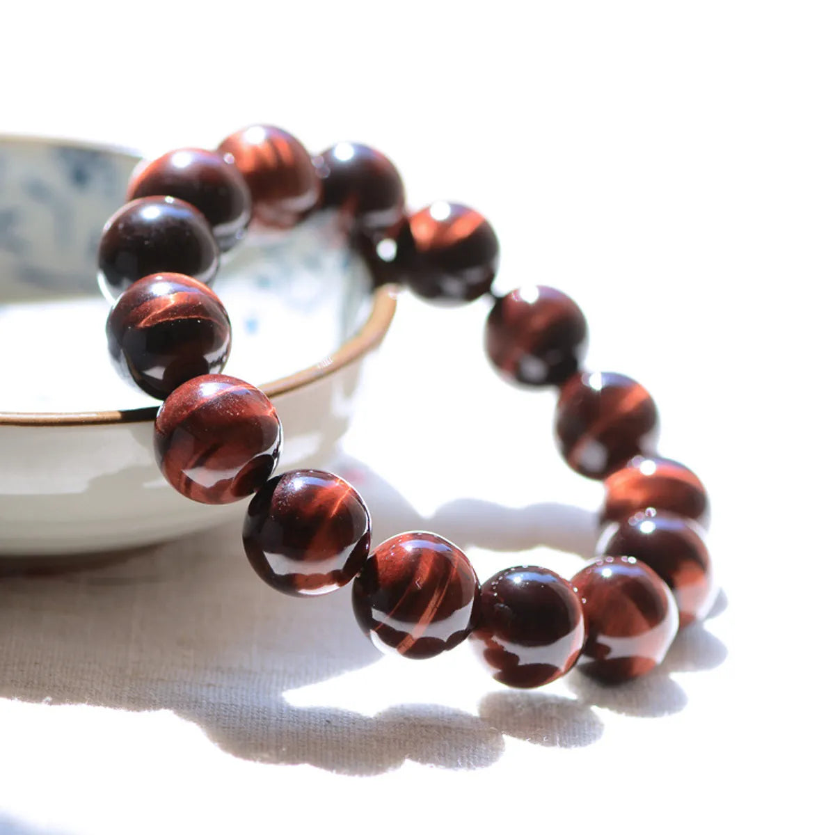 Retro Ethnic Style Ball Tiger Eye Polishing Bracelets