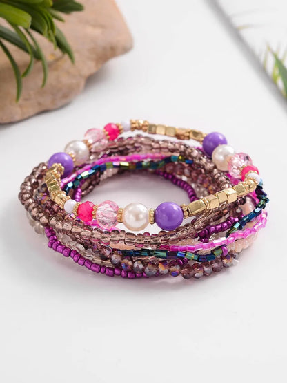 Retro Ethnic Style Bohemian Geometric Resin Stone Beaded Women's Bracelets