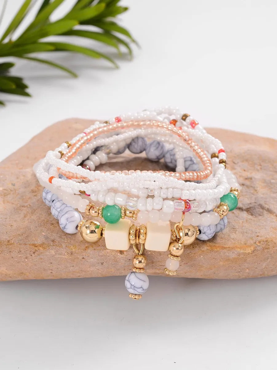 Retro Ethnic Style Bohemian Geometric Resin Stone Beaded Women's Bracelets