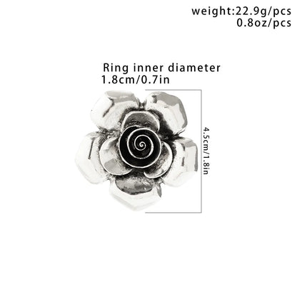 Retro Ethnic Style Classic Style Flower Alloy Women's Rings