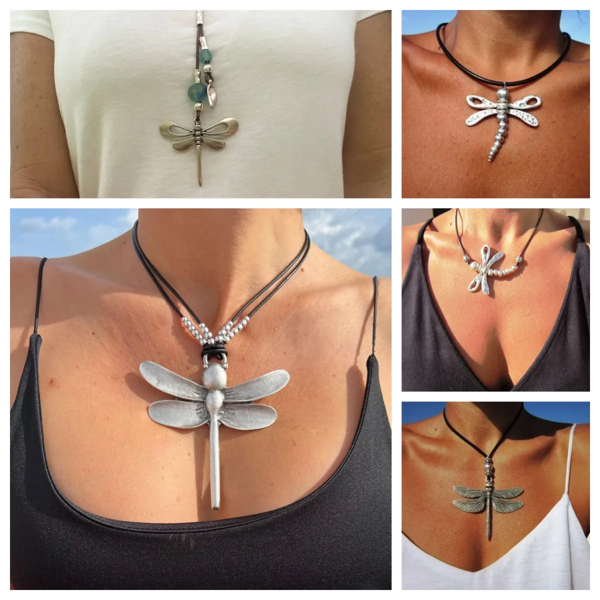 Retro Ethnic Style Dragonfly Ccb Arylic Alloy Handmade Women's Necklace