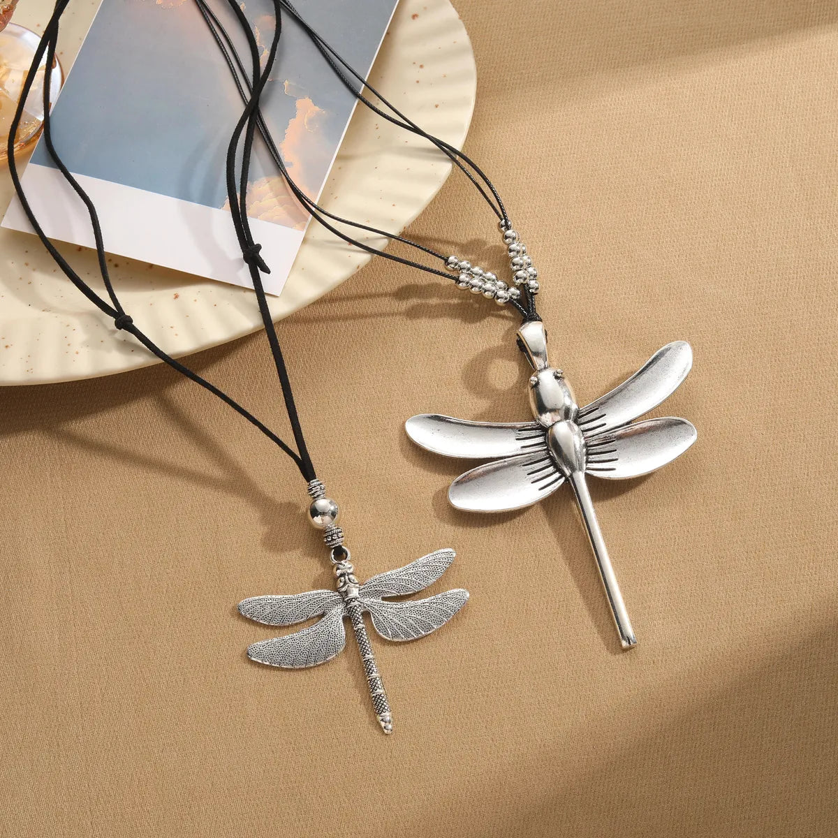 Retro Ethnic Style Dragonfly Ccb Arylic Alloy Handmade Women's Necklace