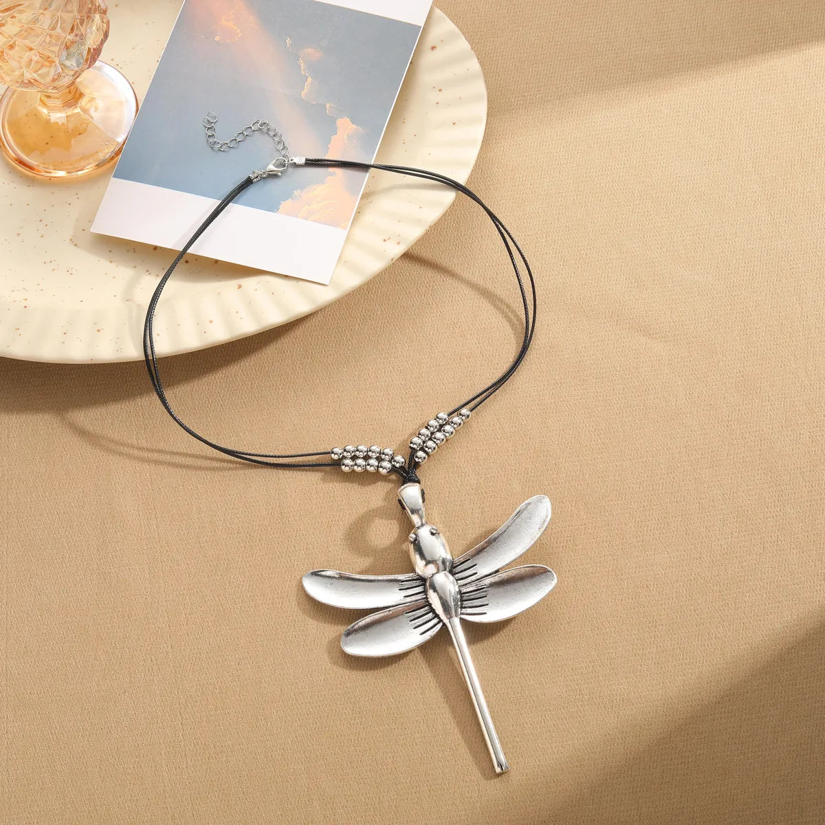 Retro Ethnic Style Dragonfly Ccb Arylic Alloy Handmade Women's Necklace