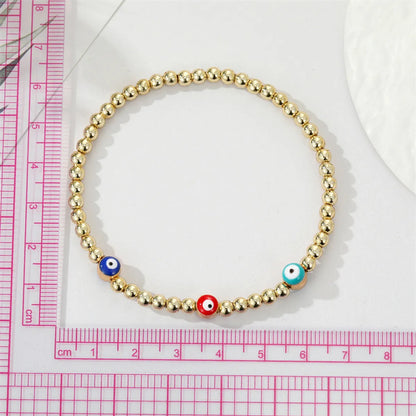 Retro Ethnic Style Eye Golden Bead Bracelet Bracelet Turkish Devil Eye Bracelet Female