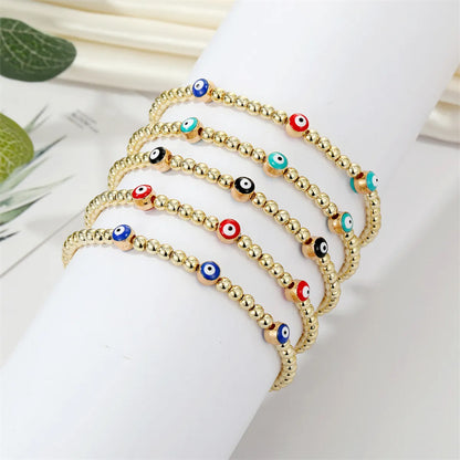 Retro Ethnic Style Eye Golden Bead Bracelet Bracelet Turkish Devil Eye Bracelet Female