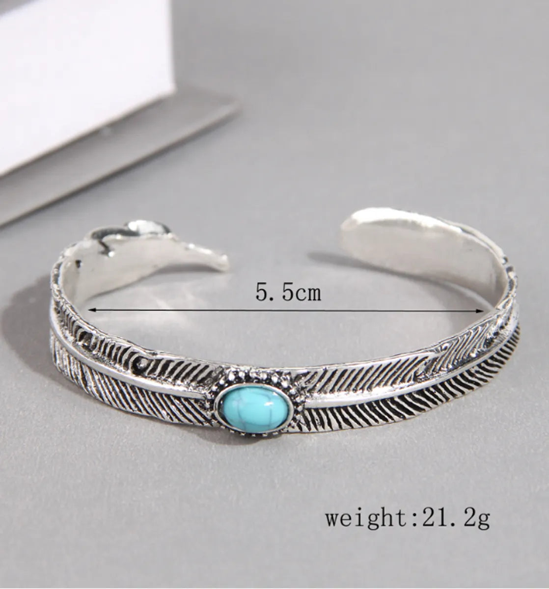 Retro Ethnic Style Feather Turquoise Alloy Wholesale Cuff Bracelets