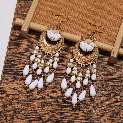 Retro Ethnic Style Geometric Alloy Glass Plating Women's Drop Earrings