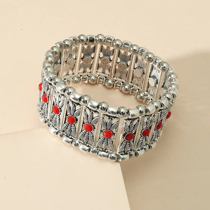 Retro Ethnic Style Geometric Alloy Plating Inlay Resin Women'S Bracelets