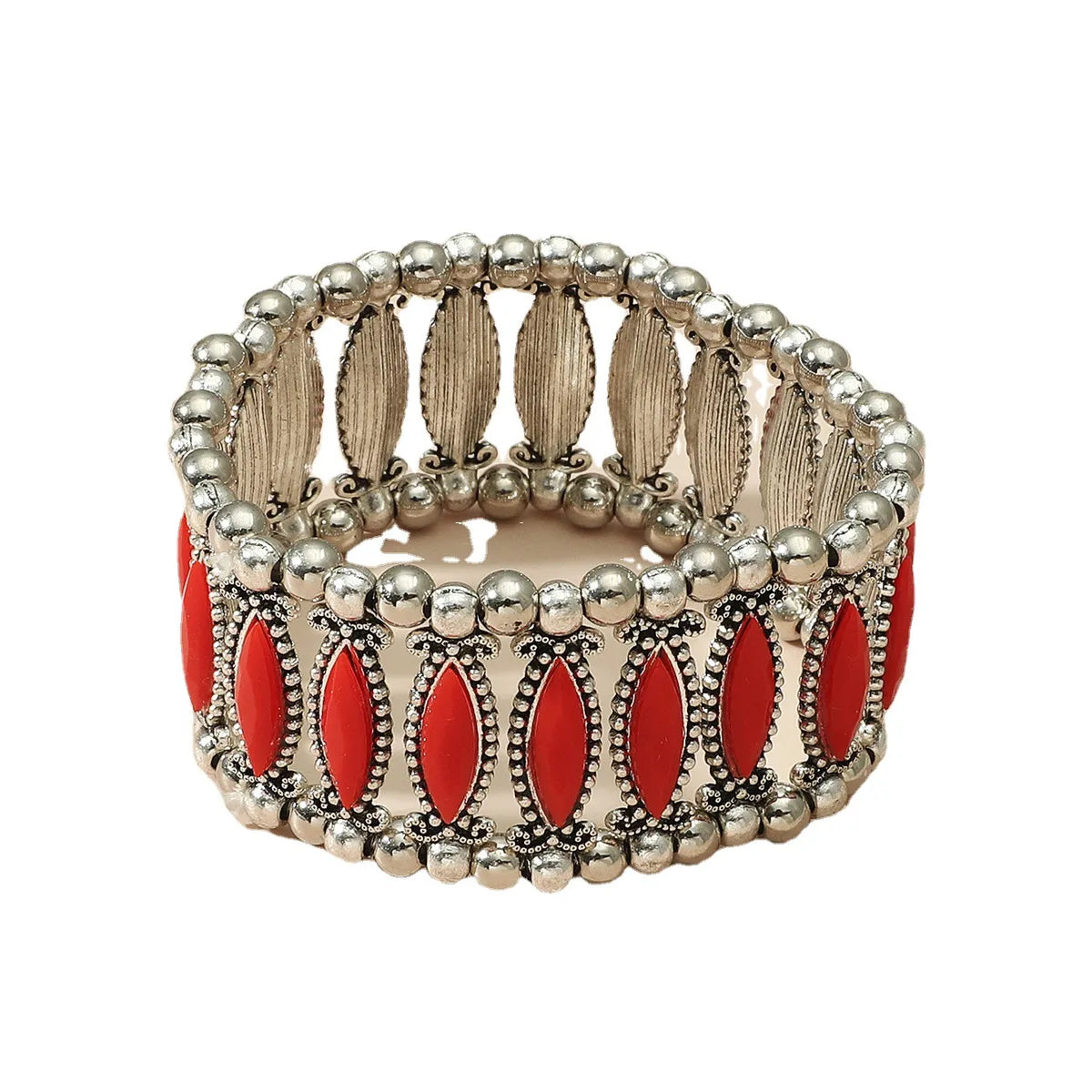 Retro Ethnic Style Geometric Alloy Plating Inlay Resin Women'S Bracelets