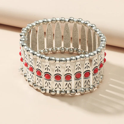 Retro Ethnic Style Geometric Alloy Plating Inlay Resin Women'S Bracelets