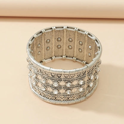 Retro Ethnic Style Geometric Alloy Plating Inlay Resin Women'S Bracelets