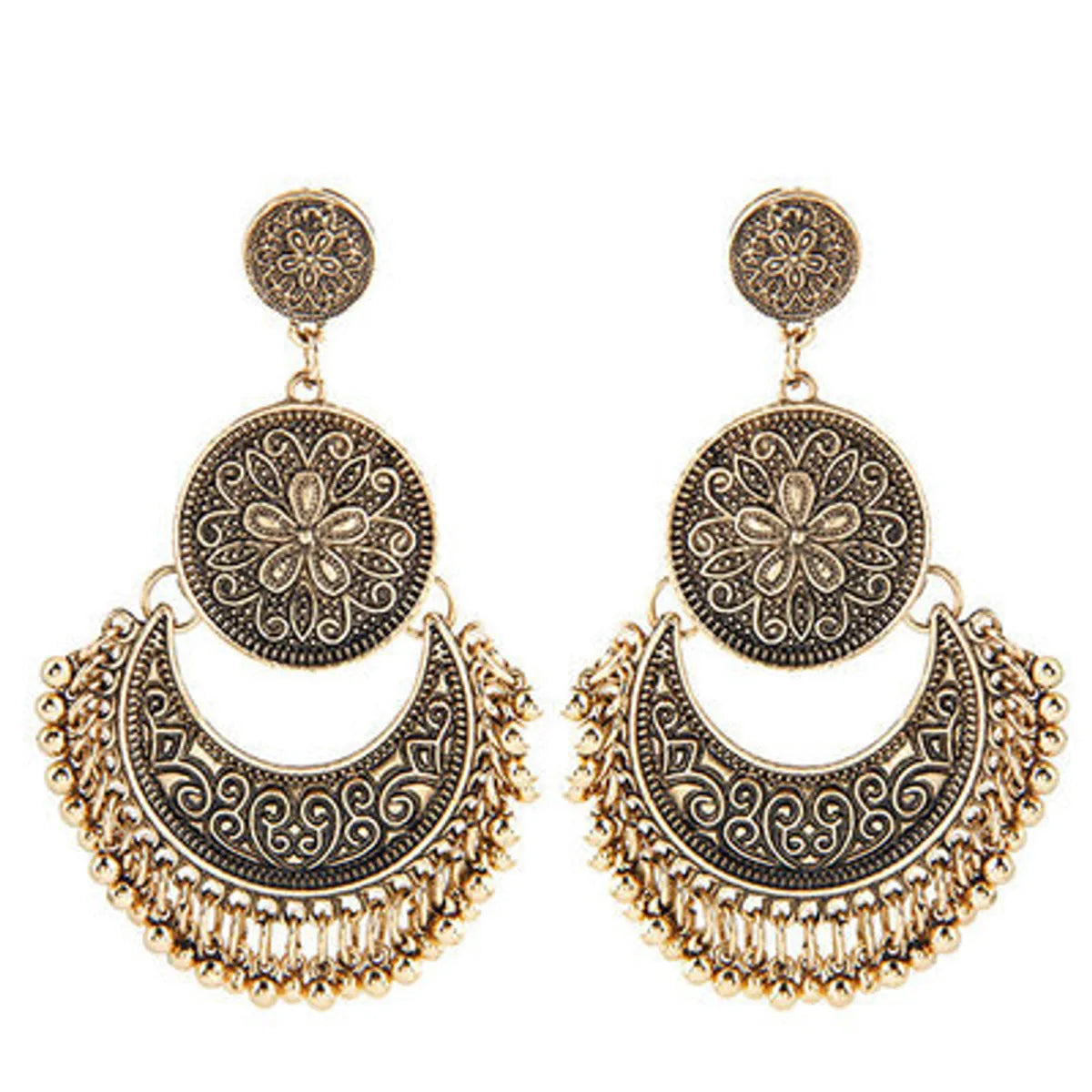 Retro Ethnic Style Geometric Alloy Plating Women'S Drop Earrings