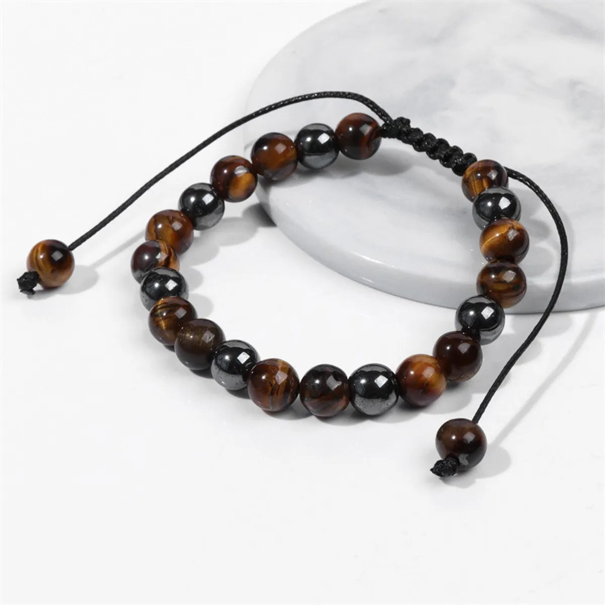 Retro Ethnic Style Geometric Natural Stone Braid Men'S Bracelets