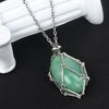 Retro Ethnic Style Geometric Stainless Steel Semi-Precious Stone Unisex Pendant Necklace