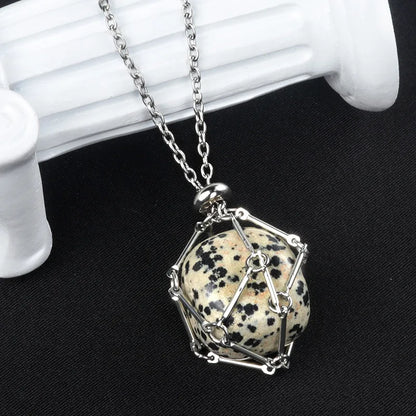 Retro Ethnic Style Geometric Stainless Steel Semi-Precious Stone Unisex Pendant Necklace