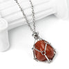 Retro Ethnic Style Geometric Stainless Steel Semi-Precious Stone Unisex Pendant Necklace