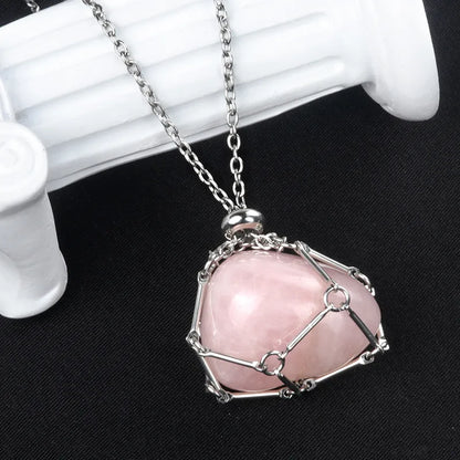 Retro Ethnic Style Geometric Stainless Steel Semi-Precious Stone Unisex Pendant Necklace