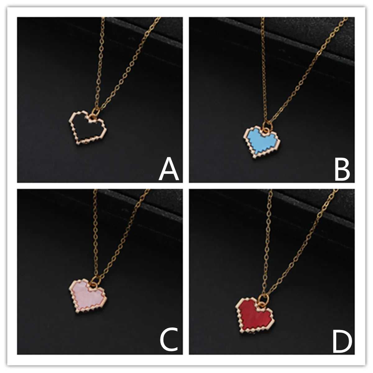 Retro Ethnic Style Heart Shape Zinc Alloy Asymmetrical Women's Pendant Necklace