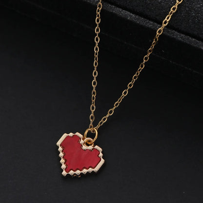 Retro Ethnic Style Heart Shape Zinc Alloy Asymmetrical Women's Pendant Necklace