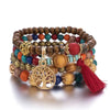 Retro Ethnic Style Life Tree Wood Unisex Bracelets