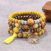 Retro Ethnic Style Life Tree Wood Unisex Bracelets