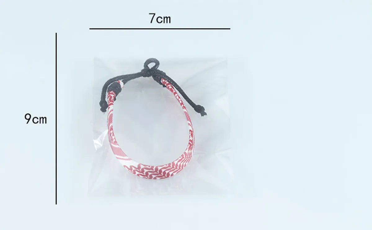 Retro Ethnic Style Printing Synthetic Fibre Rope Wholesale Drawstring Bracelets