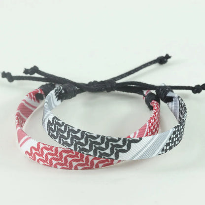 Retro Ethnic Style Printing Synthetic Fibre Rope Wholesale Drawstring Bracelets