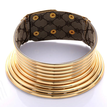 Retro Ethnic Style Round Solid Color Metal Rivet Women's Choker