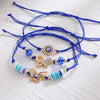Retro Evil Eye Woven Fabric Handmade Unisex Bracelet Three Piece Suit