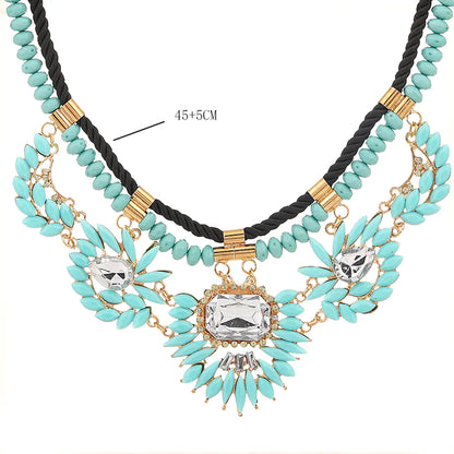 Retro Exaggerated Bohemian Geometric Arylic Alloy Women's Necklace