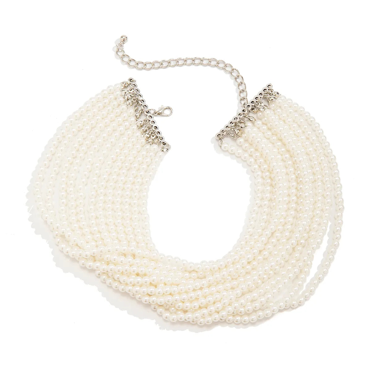 Retro Exaggerated French Style Round Solid Color Imitation Pearl Women's Necklace