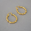 Retro Exaggerated Geometric Earrings For Women Copper Gold Plated With Bamboo Texture Elegant Modern Statement Jewelry