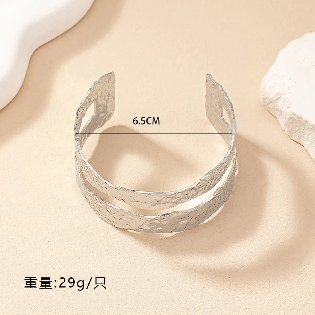 Retro Exaggerated Irregular Solid Color Alloy Wholesale Bangle