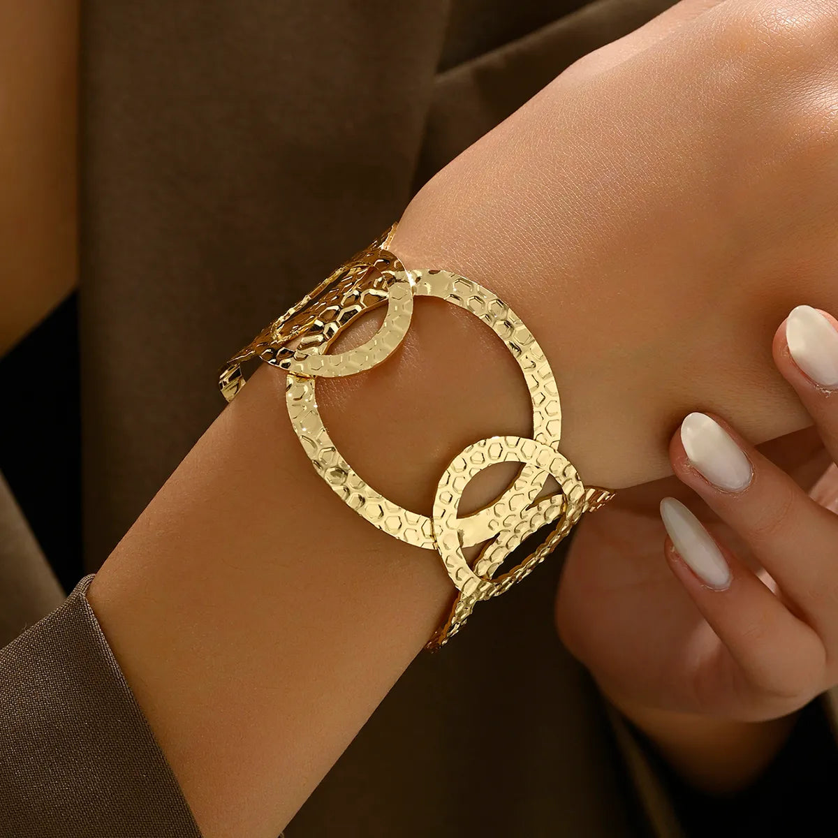 Retro Exaggerated Modern Style Irregular Lines Iron Wholesale Wide Bracelet