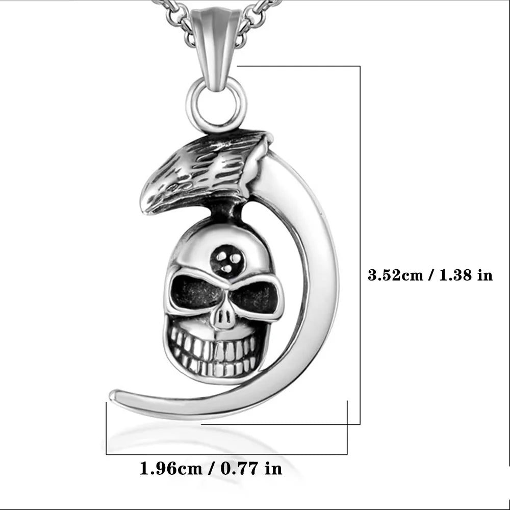 Retro Exaggerated Punk Skull 304 Stainless Steel Polishing Men'S Pendant Necklace