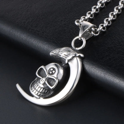 Retro Exaggerated Punk Skull 304 Stainless Steel Polishing Men'S Pendant Necklace