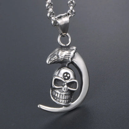 Retro Exaggerated Punk Skull 304 Stainless Steel Polishing Men'S Pendant Necklace