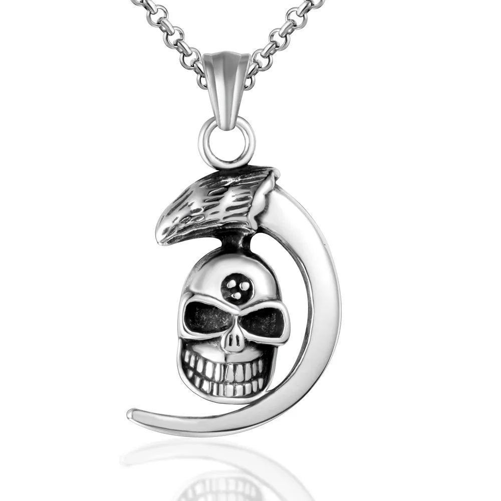 Retro Exaggerated Punk Skull 304 Stainless Steel Polishing Men'S Pendant Necklace