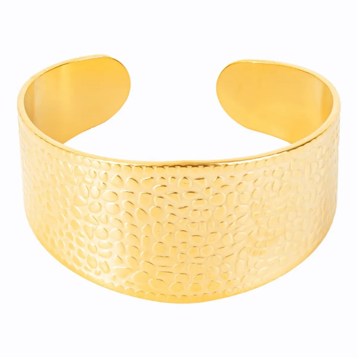 Retro Exaggerated Solid Color 304 Stainless Steel 18K Gold Plated Bangle In Bulk