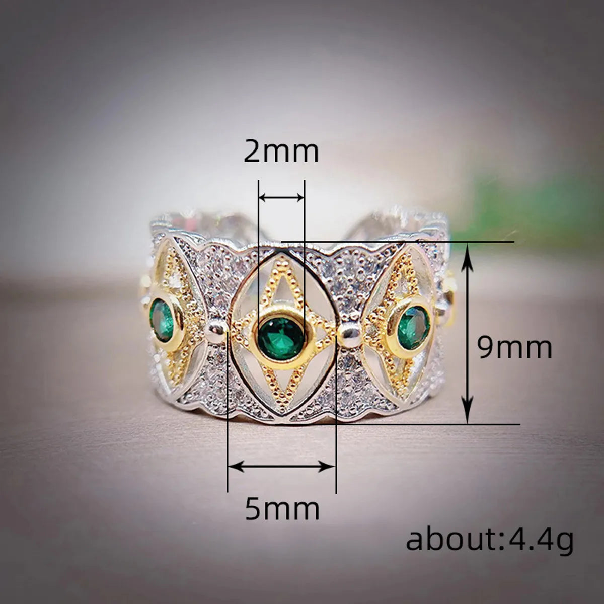 Retro Eye Copper Inlay Zircon Rings Earrings