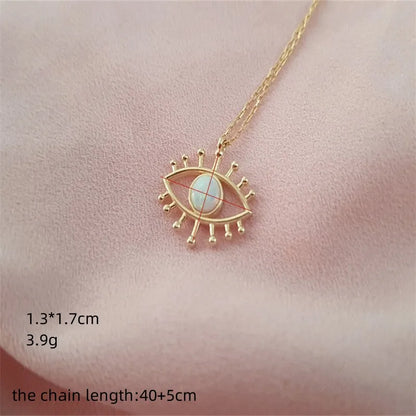 Retro Eye Copper Pendant Necklace Plating Copper Necklaces