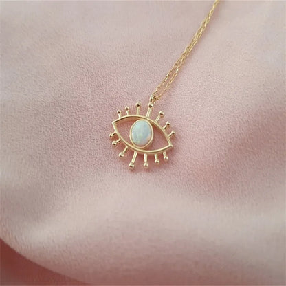 Retro Eye Copper Pendant Necklace Plating Copper Necklaces